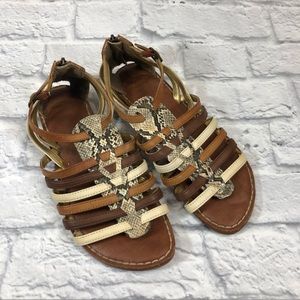 Sam Edelman sandals. AEO. Snakeskin.Strappy. Size 10. Open toe. Flat